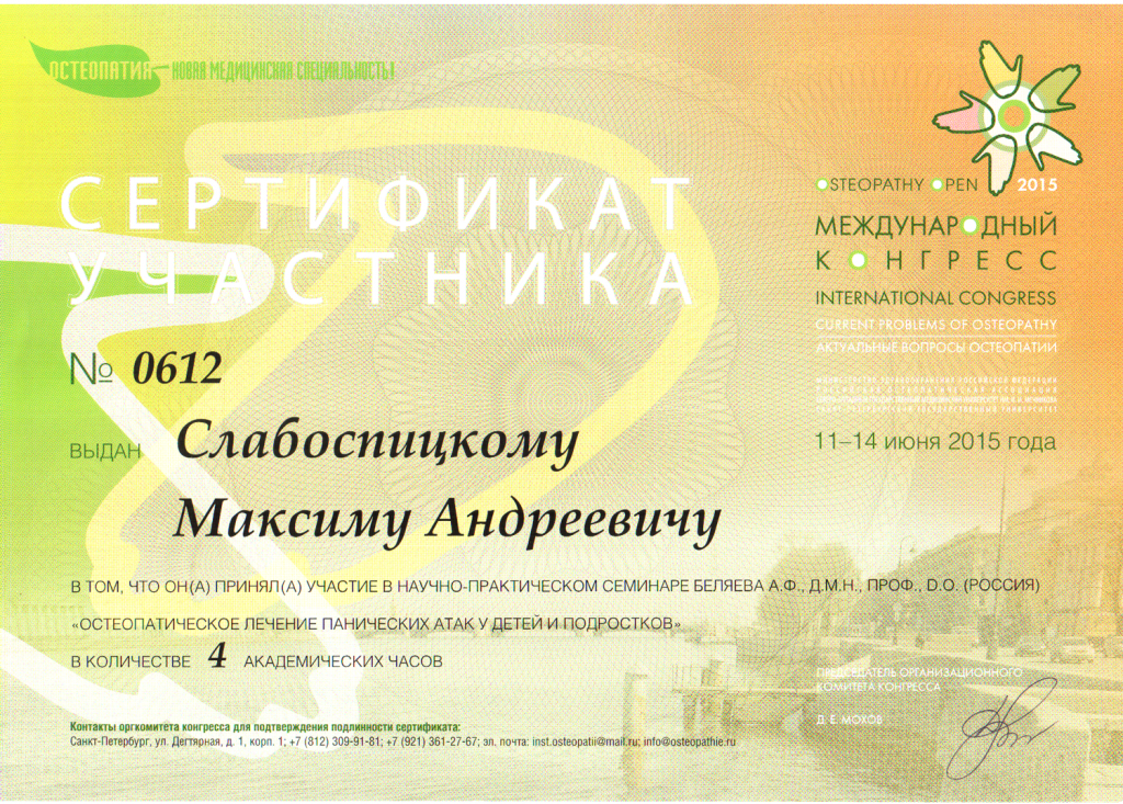 сертификат семинара Беляева А.Ф.